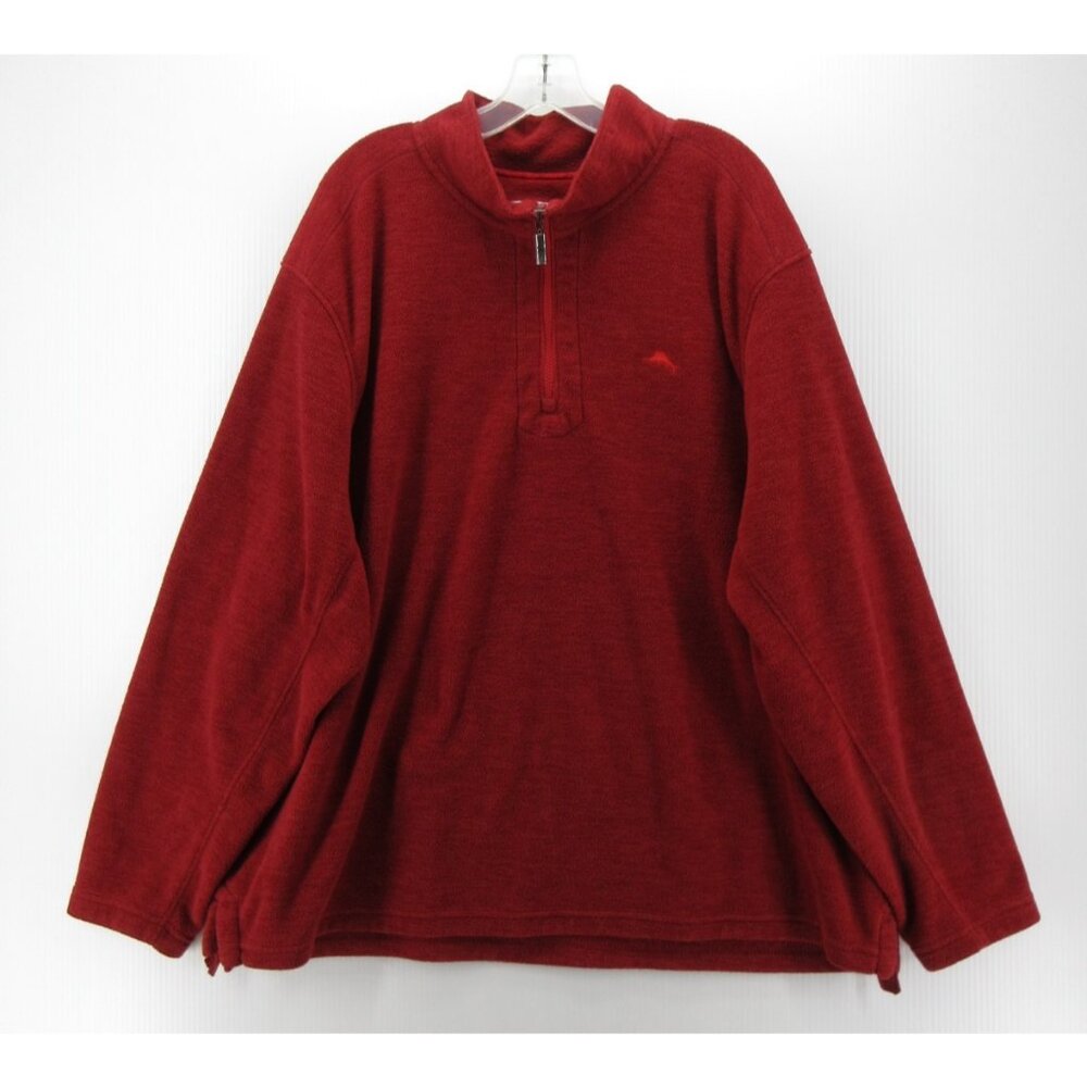 Tommy Bahama Sweater XXXL Fleece 1/4 Zip Pullover Oversized Marlin